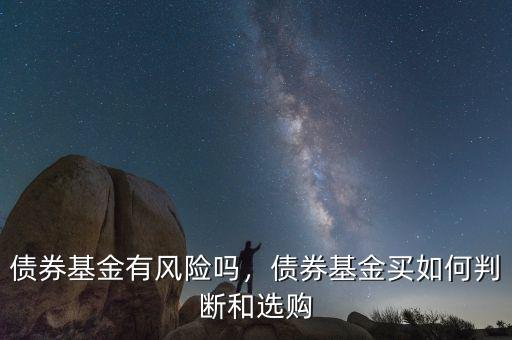 債券基金有風險嗎，債券基金買如何判斷和選購
