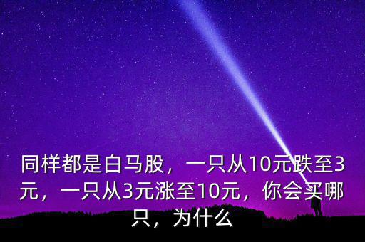 同樣都是白馬股，一只從10元跌至3元，一只從3元漲至10元，你會買哪只，為什么