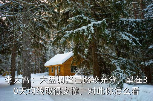 李大霄：大盤調(diào)整已比較充分，望在30天均線取得支撐，對(duì)此你怎么看