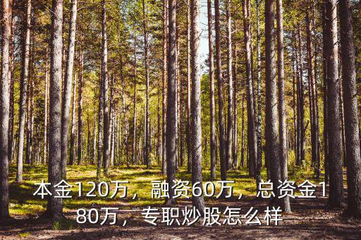 本金120萬(wàn)，融資60萬(wàn)，總資金180萬(wàn)，專職炒股怎么樣