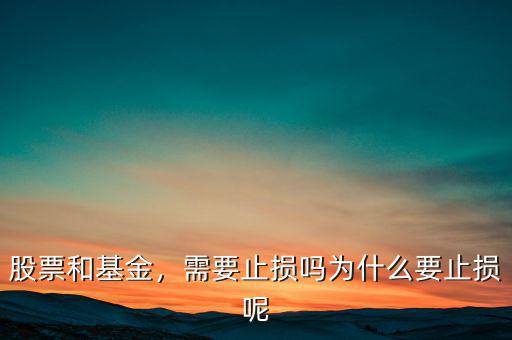 股票和基金，需要止損嗎為什么要止損呢