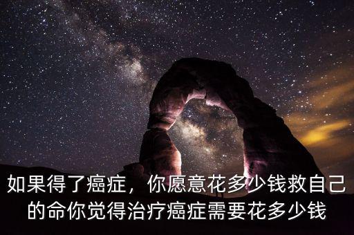 如果得了癌癥，你愿意花多少錢救自己的命你覺得治療癌癥需要花多少錢