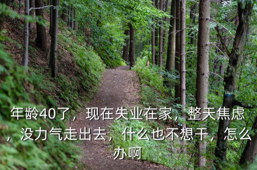 年齡40了，現(xiàn)在失業(yè)在家，整天焦慮，沒力氣走出去，什么也不想干，怎么辦啊