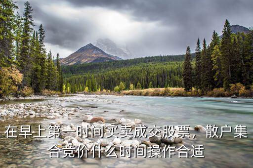 在早上第一時(shí)間買(mǎi)賣(mài)成交股票，散戶(hù)集合競(jìng)價(jià)什么時(shí)間操作合適