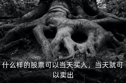 什么樣的股票可以當天買入，當天就可以賣出
