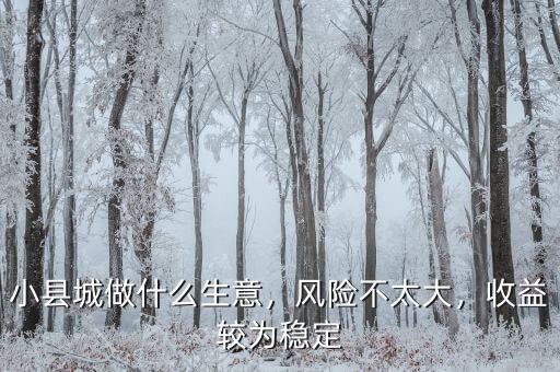小縣城做什么生意，風(fēng)險(xiǎn)不太大，收益較為穩(wěn)定