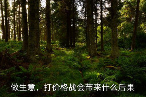 做生意，打價格戰(zhàn)會帶來什么后果