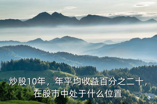 炒股10年，年平均收益百分之二十，在股市中處于什么位置