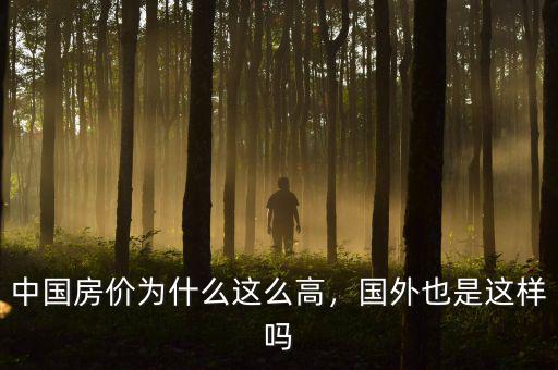 中國房價為什么這么高，國外也是這樣嗎