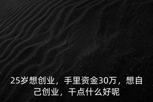 25歲想創(chuàng)業(yè)，手里資金30萬，想自己創(chuàng)業(yè)，干點(diǎn)什么好呢