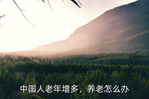 中國(guó)人老年增多，養(yǎng)老怎么辦