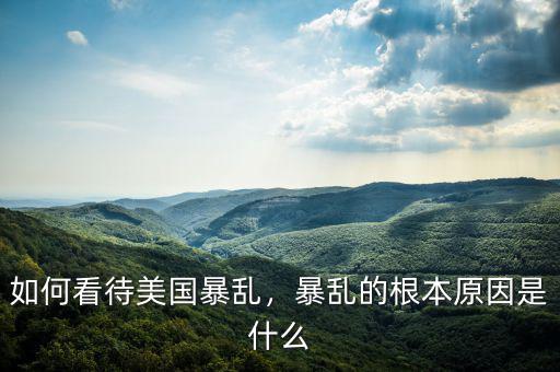 如何看待美國(guó)暴亂，暴亂的根本原因是什么