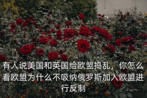 有人說美國和英國給歐盟搗亂，你怎么看歐盟為什么不吸納俄羅斯加入歐盟進行反制