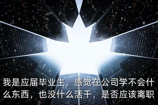 我是應屆畢業(yè)生，感覺在公司學不會什么東西，也沒什么活干，是否應該離職
