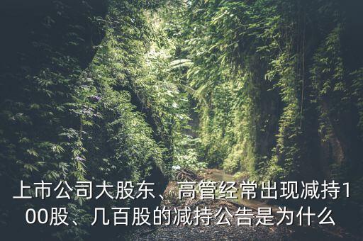 上市公司大股東、高管經(jīng)常出現(xiàn)減持100股、幾百股的減持公告是為什么