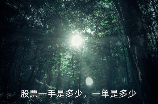 股票一手是多少，一單是多少