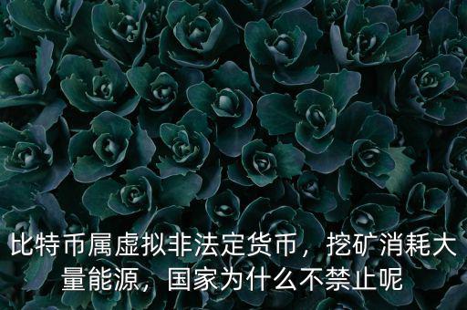 比特幣屬虛擬非法定貨幣，挖礦消耗大量能源，國家為什么不禁止呢