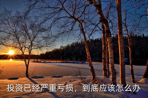 投資已經(jīng)嚴(yán)重虧損，到底應(yīng)該怎么辦