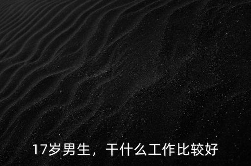 17歲男生，干什么工作比較好