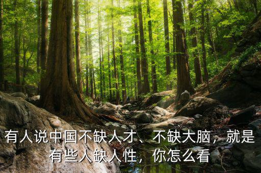 有人說中國不缺人才、不缺大腦，就是有些人缺人性，你怎么看