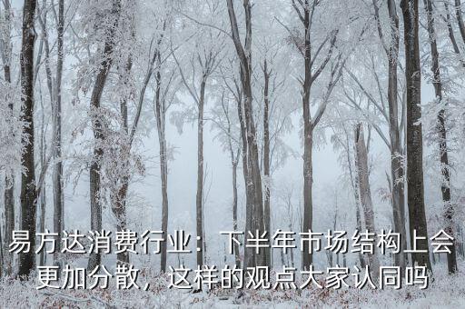 易方達(dá)消費(fèi)行業(yè)：下半年市場(chǎng)結(jié)構(gòu)上會(huì)更加分散，這樣的觀點(diǎn)大家認(rèn)同嗎