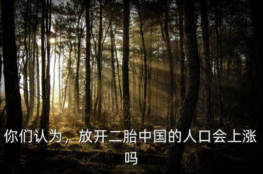 你們認為，放開二胎中國的人口會上漲嗎