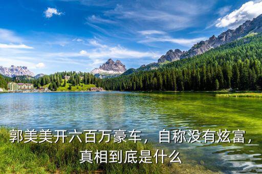 郭美美開六百萬豪車，自稱沒有炫富，真相到底是什么
