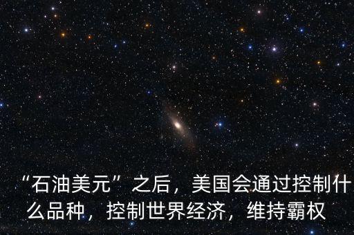 “石油美元”之后，美國會(huì)通過控制什么品種，控制世界經(jīng)濟(jì)，維持霸權(quán)