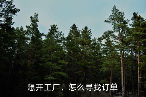想開工廠，怎么尋找訂單