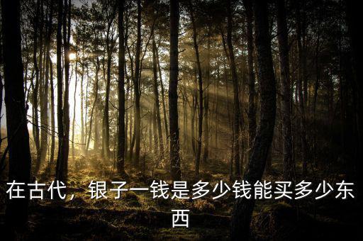 在古代，銀子一錢是多少錢能買多少東西
