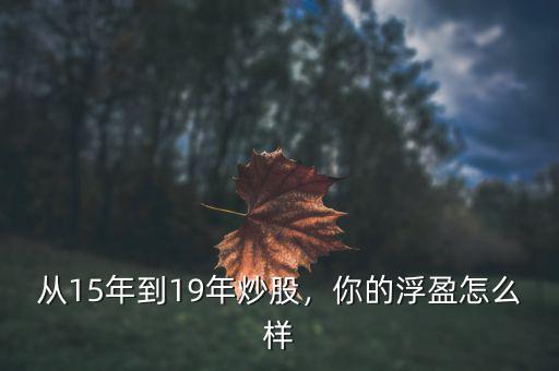 從15年到19年炒股，你的浮盈怎么樣