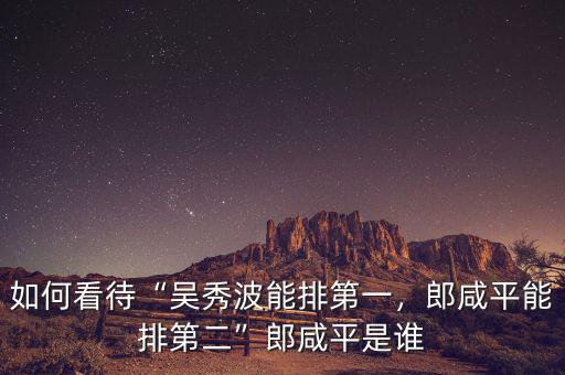 如何看待“吳秀波能排第一，郎咸平能排第二”郎咸平是誰