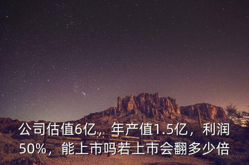公司估值6億，年產(chǎn)值1.5億，利潤50%，能上市嗎若上市會翻多少倍