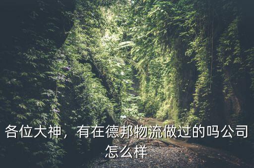 各位大神，有在德邦物流做過(guò)的嗎公司怎么樣