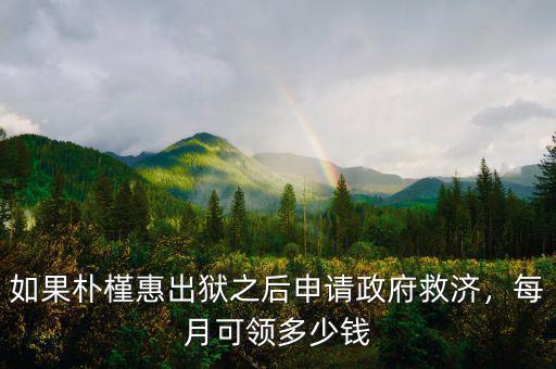 如果樸槿惠出獄之后申請(qǐng)政府救濟(jì)，每月可領(lǐng)多少錢
