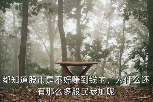 都知道股市是不好賺到錢(qián)的，為什么還有那么多股民參加呢