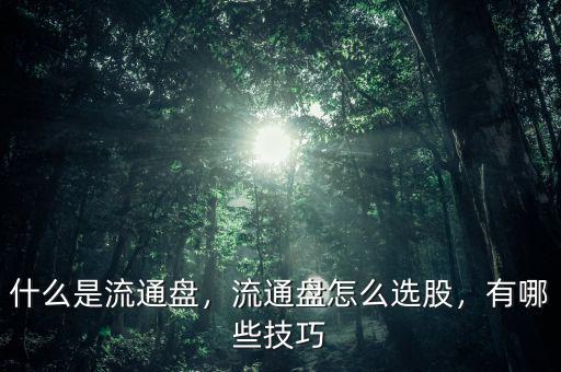 什么是流通盤，流通盤怎么選股，有哪些技巧