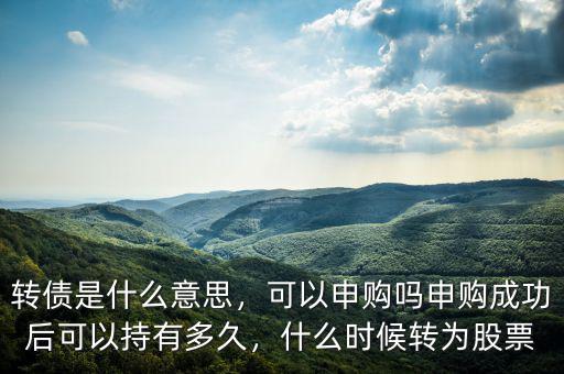 轉(zhuǎn)債是什么意思，可以申購(gòu)嗎申購(gòu)成功后可以持有多久，什么時(shí)候轉(zhuǎn)為股票