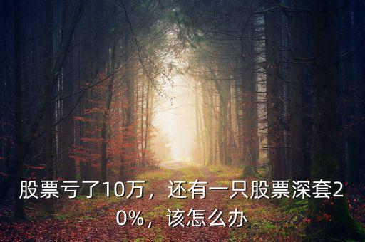 股票虧了10萬，還有一只股票深套20%，該怎么辦