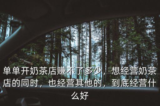 單單開奶茶店賺不了多少，想經(jīng)營(yíng)奶茶店的同時(shí)，也經(jīng)營(yíng)其他的，到底經(jīng)營(yíng)什么好