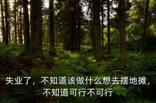 失業(yè)了，不知道該做什么想去擺地攤，不知道可行不可行