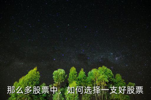 那么多股票中，如何選擇一支好股票