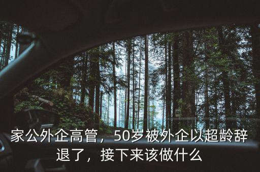 家公外企高管，50歲被外企以超齡辭退了，接下來(lái)該做什么