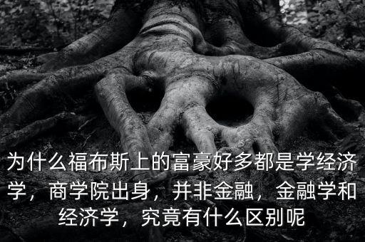 為什么福布斯上的富豪好多都是學(xué)經(jīng)濟(jì)學(xué)，商學(xué)院出身，并非金融，金融學(xué)和經(jīng)濟(jì)學(xué)，究竟有什么區(qū)別呢