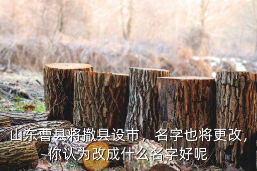 山東曹縣將撤縣設(shè)市，名字也將更改，你認(rèn)為改成什么名字好呢