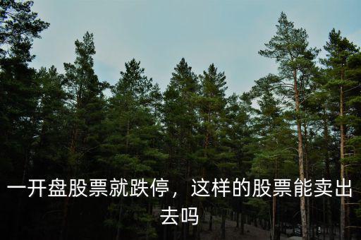 一開盤股票就跌停，這樣的股票能賣出去嗎