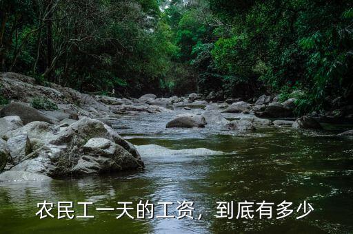 農民工一天的工資，到底有多少