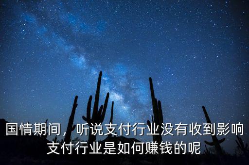 國(guó)情期間，聽說(shuō)支付行業(yè)沒有收到影響支付行業(yè)是如何賺錢的呢