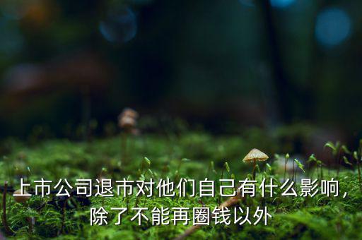 上市公司退市對他們自己有什么影響，除了不能再圈錢以外