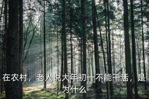 在農(nóng)村，老人說(shuō)大年初一不能干活，是為什么